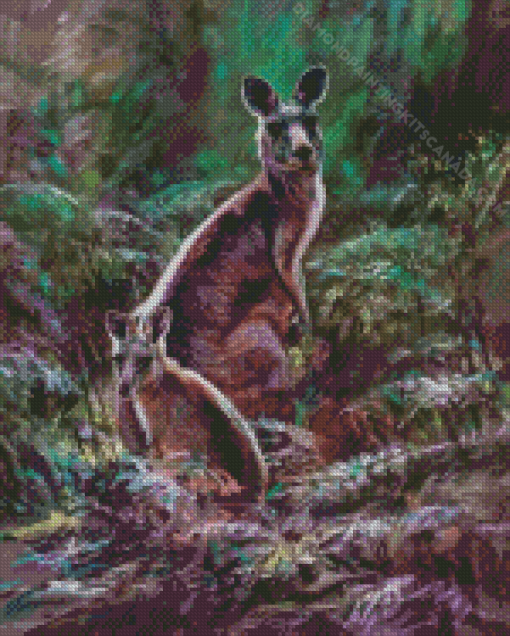 Eastern Grey Kangaroos Art Diamond Painting