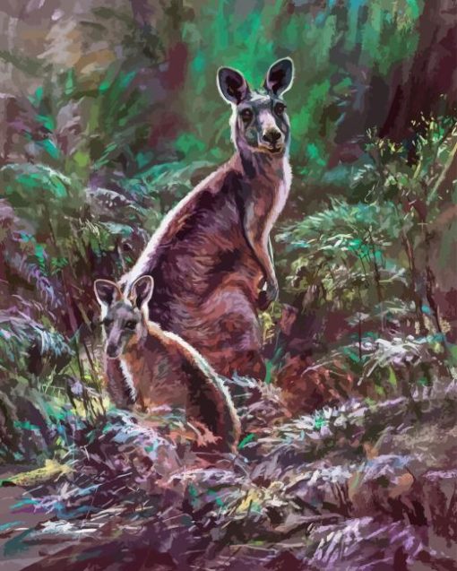 Eastern Grey Kangaroos Art Diamond Painting