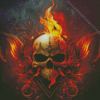 Flaming Skull Diamond Painting