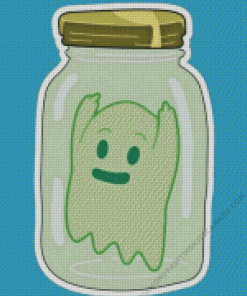 Ghost in Glass Jar Diamond Painting