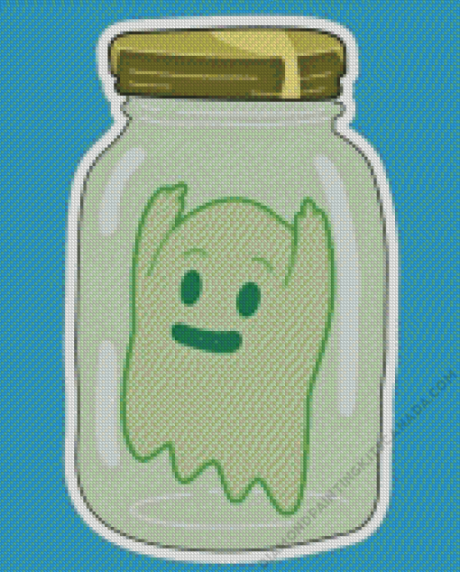 Ghost in Glass Jar Diamond Painting