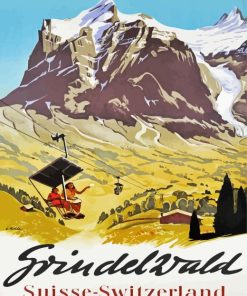 Grindelwald Vintage Poster Diamond Painting