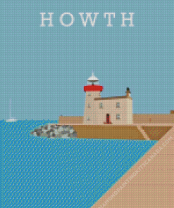 Howth Lighthouse Dublin Poster Diamond Painting