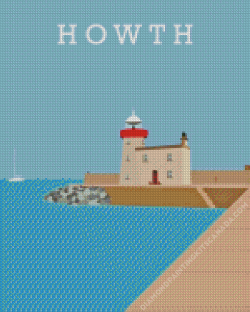 Howth Lighthouse Dublin Poster Diamond Painting