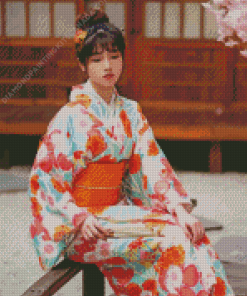 Japanese Lady With Kimono Diamond Painting