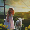 Little Girl And Lamb Diamond Painting