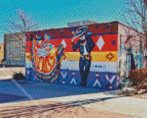 Lubbock Colorful Mural Diamond Painting