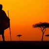 Maasai Mara Man Silhouette Diamond Painting