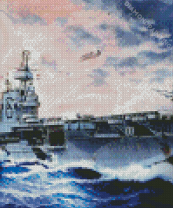 Military Ships USS Enterprise in Sea Diamond Painting