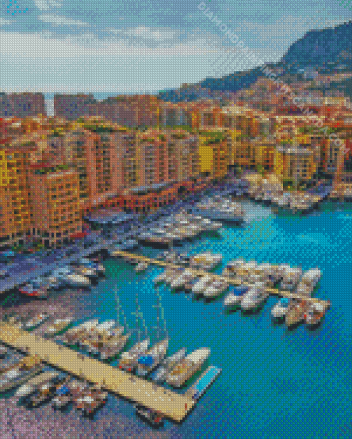 Monaco Harbour View Diamond Painting