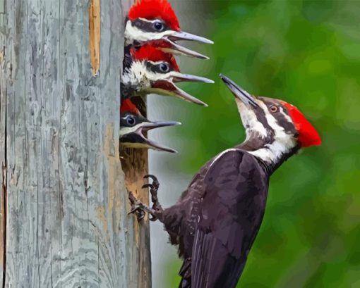 Pileated Woodpecker Little Birds Diamond Painting