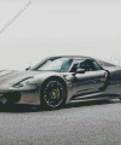 Porsche 918 Spyder Grey Car Diamond Painting