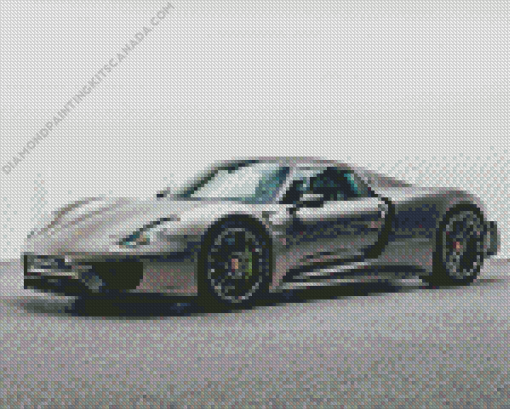 Porsche 918 Spyder Grey Car Diamond Painting