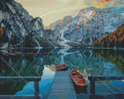 Pragser Wildsee Italian Lake Diamond Painting