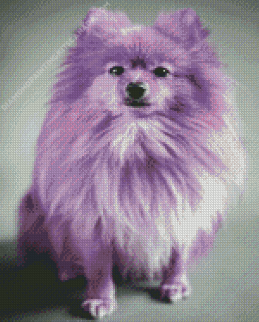 Purple Puppy Diamond Painting