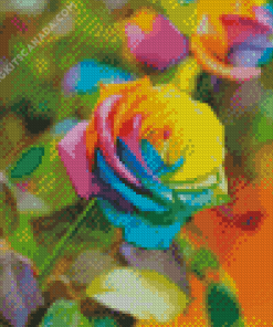 Rainbow Rose Diamond Painting