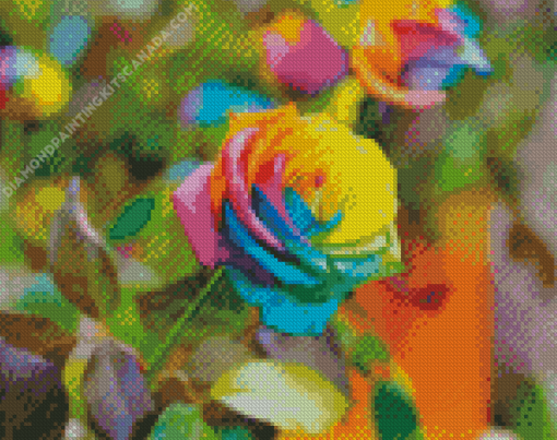 Rainbow Rose Diamond Painting