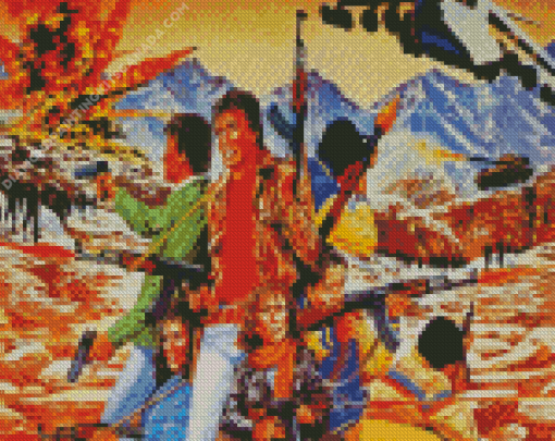 Red Dawn Characters Art Diamond Painting