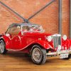 Red MG TD Vintage Car Diamond Painting