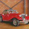 Red MG TD Vintage Car Diamond Painting