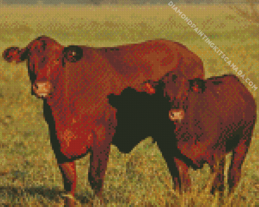 Red Cattle Diamond Painting