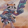 Rocket Raccoon Character Diamond Painting