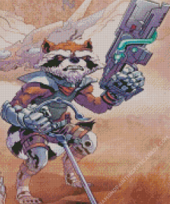 Rocket Raccoon Character Diamond Painting