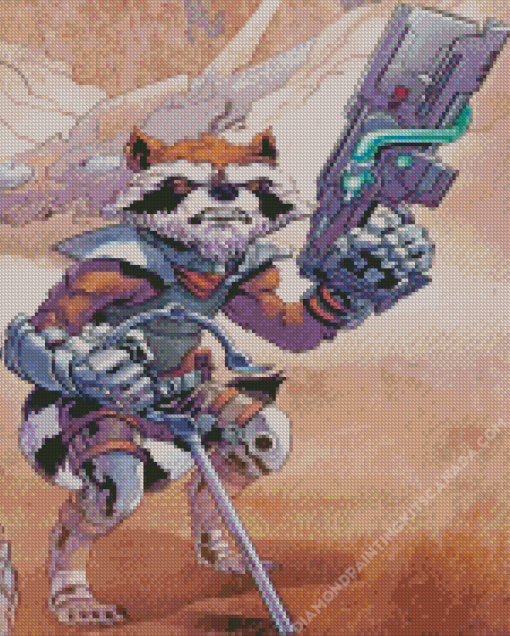 Rocket Raccoon Character Diamond Painting