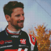 Romain Grosjean Motorsport Driver Diamond Painting