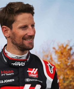 Romain Grosjean Motorsport Driver Diamond Painting