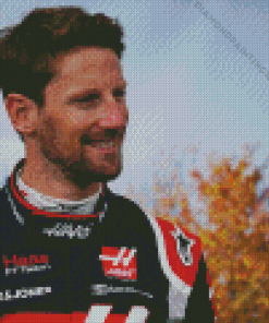 Romain Grosjean Motorsport Driver Diamond Painting