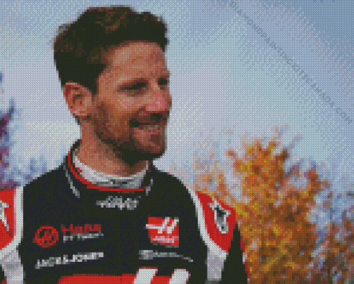 Romain Grosjean Motorsport Driver Diamond Painting