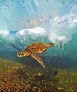 Sea Turtle Under Wave Diamond Painting