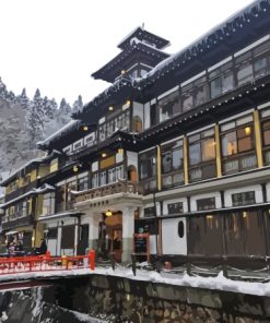 Snowy Ginzan Onsen Diamond Painting