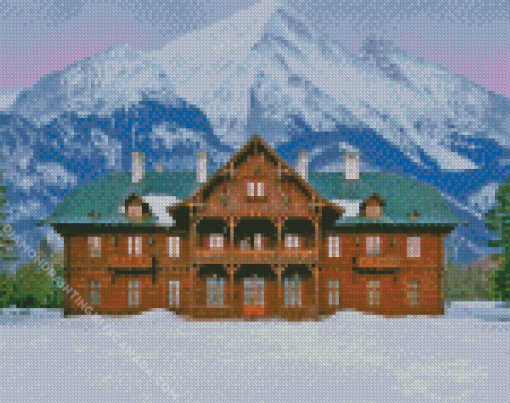 Snowy Hunting Lodge Diamond Painting