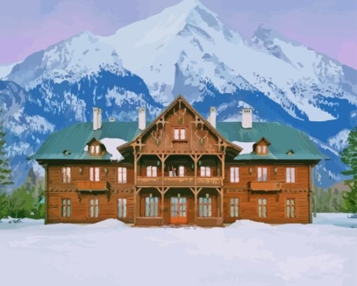 Snowy Hunting Lodge Diamond Painting