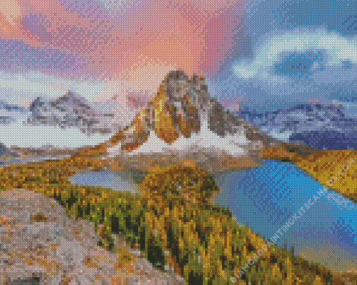 Snowy Mount Assiniboine Canada Diamond Painting