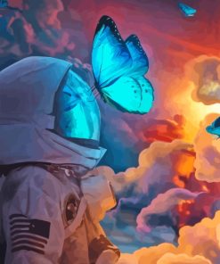 Spaceman With Butterfly Diamond Painting