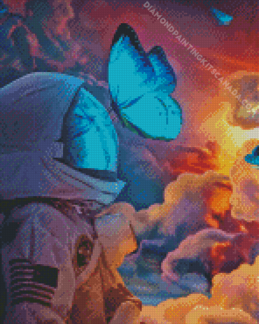 Spaceman With Butterfly Diamond Painting