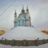 St Andrews Church Kiev in Snow Diamond Painting