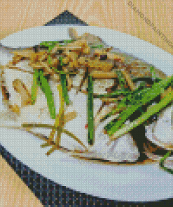 Steamed Pompano Fish Diamond Painting