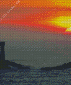 Sunset At Longships Lighthouse Cornwall Diamond Painting