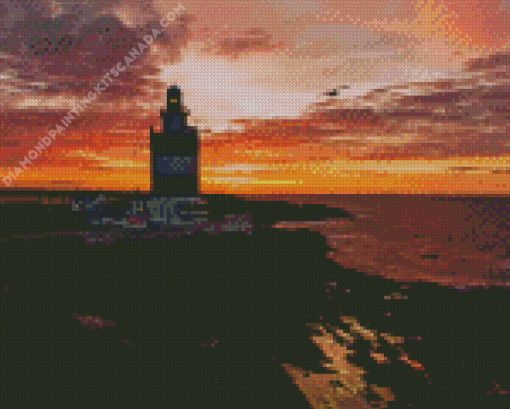 Sunset Over Hook Lighthouse Ireland Diamond Painting