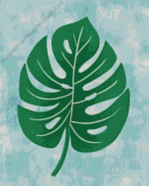 Swiss Cheese Plant Leaf Diamond Painting