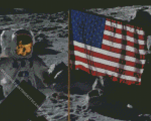 US Flag Apollo 11 Diamond Painting