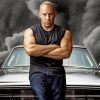 Vin Diesel Sitting On Car Diamond Painting