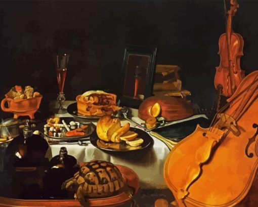 Violin and Food Art Diamond Painting