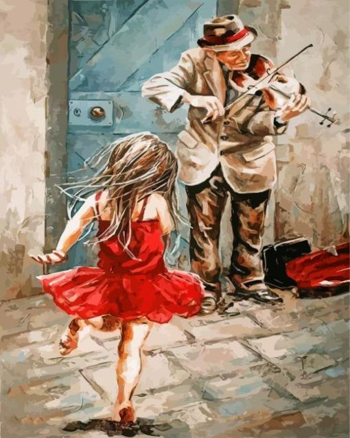 Violinist Man And Girl Diamond Painting