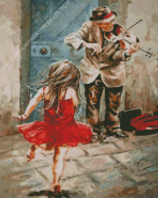 Violinist Man And Girl Diamond Painting