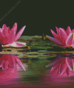 Water Lilies Flowers And Lake Diamond Painting